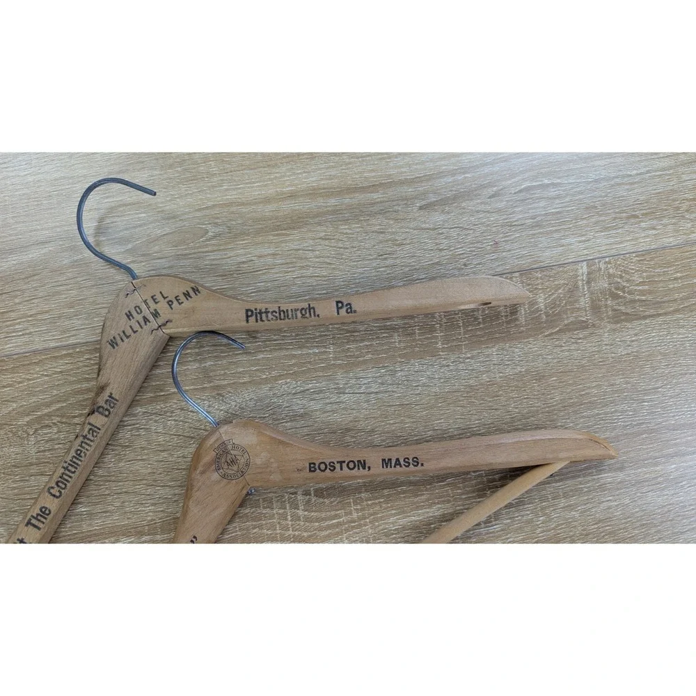 Vintage Wood Clothing Hanger SOMERSET Boston Continental Bar